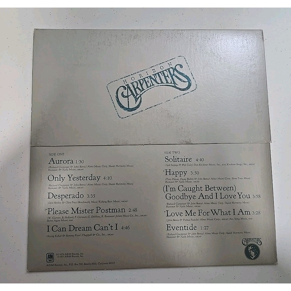 CARPENTERS HORIZON LP VINYL RECORD 1975 A&M SP4530 GATEFOLD POP ROCK VG++